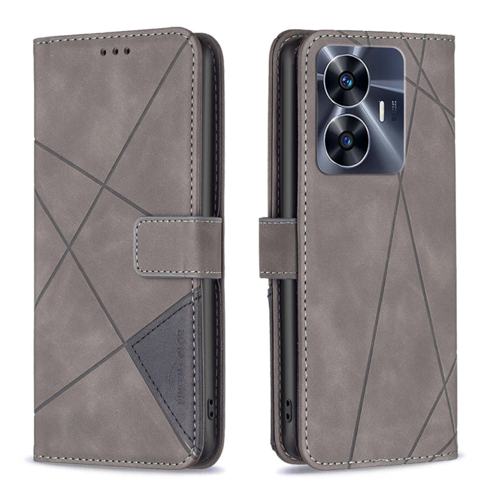 Caja de teléfono de cuero con textura de rombos con hebilla magnética, For OPPO Find X6 5G, For OPPO Find X6 Pro 5G, For Realme C55, For Xiaomi Redmi Note 12 4G Global, For Samsung Galaxy A24 4G, For Samsung Galaxy M14 5G, For Nokia G22