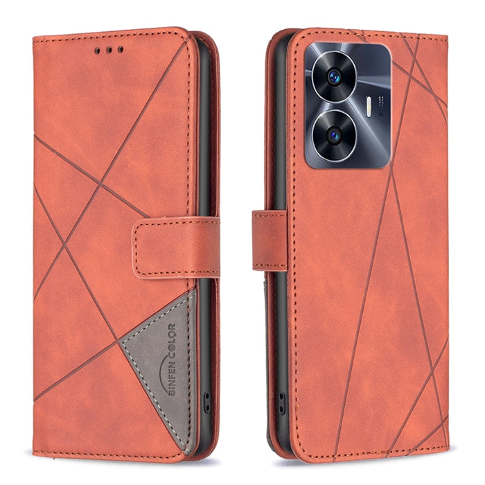 Caja de teléfono de cuero con textura de rombos con hebilla magnética, For OPPO Find X6 5G, For OPPO Find X6 Pro 5G, For Realme C55, For Xiaomi Redmi Note 12 4G Global, For Samsung Galaxy A24 4G, For Samsung Galaxy M14 5G, For Nokia G22