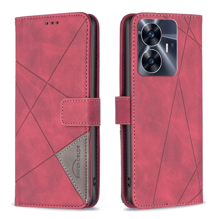 Caja de teléfono de cuero con textura de rombos con hebilla magnética, For OPPO Find X6 5G, For OPPO Find X6 Pro 5G, For Realme C55, For Xiaomi Redmi Note 12 4G Global, For Samsung Galaxy A24 4G, For Samsung Galaxy M14 5G, For Nokia G22