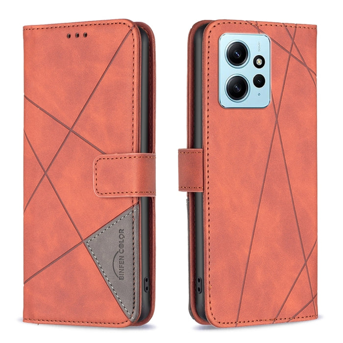 Caja de teléfono de cuero con textura de rombos con hebilla magnética, For OPPO Find X6 5G, For OPPO Find X6 Pro 5G, For Realme C55, For Xiaomi Redmi Note 12 4G Global, For Samsung Galaxy A24 4G, For Samsung Galaxy M14 5G, For Nokia G22