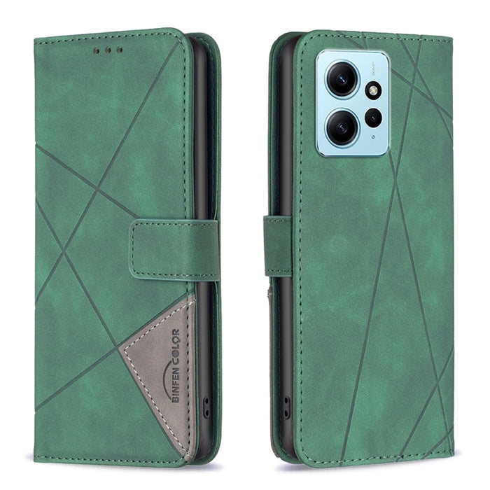 Caja de teléfono de cuero con textura de rombos con hebilla magnética, For OPPO Find X6 5G, For OPPO Find X6 Pro 5G, For Realme C55, For Xiaomi Redmi Note 12 4G Global, For Samsung Galaxy A24 4G, For Samsung Galaxy M14 5G, For Nokia G22