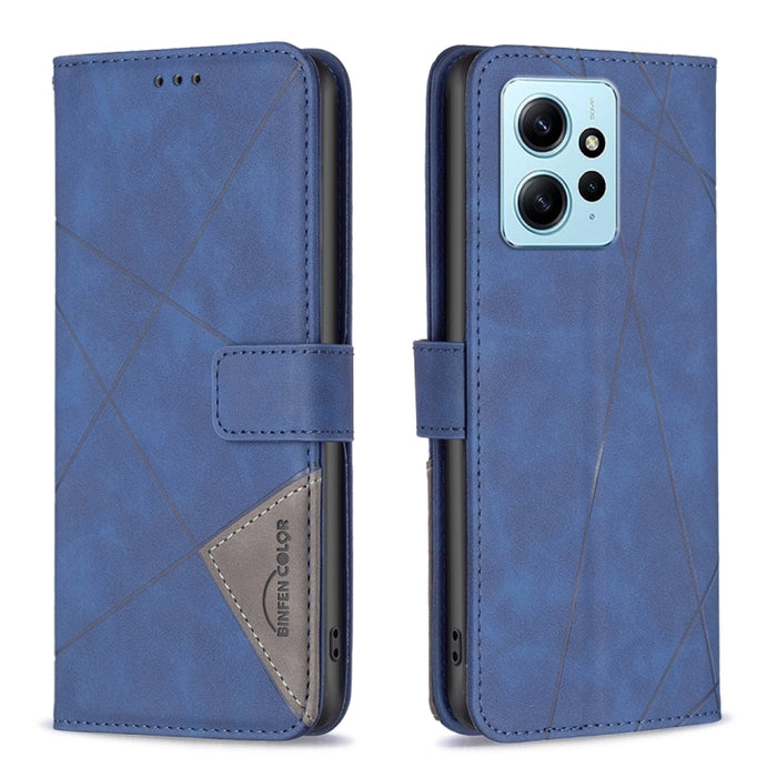 Caja de teléfono de cuero con textura de rombos con hebilla magnética, For OPPO Find X6 5G, For OPPO Find X6 Pro 5G, For Realme C55, For Xiaomi Redmi Note 12 4G Global, For Samsung Galaxy A24 4G, For Samsung Galaxy M14 5G, For Nokia G22