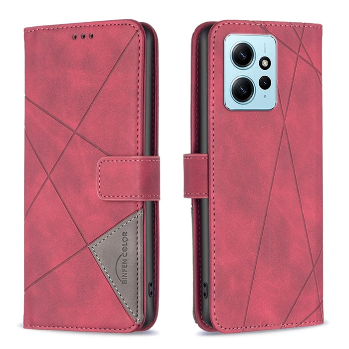 Caja de teléfono de cuero con textura de rombos con hebilla magnética, For OPPO Find X6 5G, For OPPO Find X6 Pro 5G, For Realme C55, For Xiaomi Redmi Note 12 4G Global, For Samsung Galaxy A24 4G, For Samsung Galaxy M14 5G, For Nokia G22