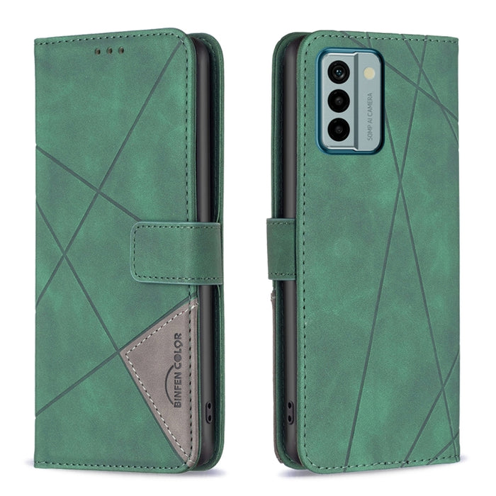 Caja de teléfono de cuero con textura de rombos con hebilla magnética, For OPPO Find X6 5G, For OPPO Find X6 Pro 5G, For Realme C55, For Xiaomi Redmi Note 12 4G Global, For Samsung Galaxy A24 4G, For Samsung Galaxy M14 5G, For Nokia G22