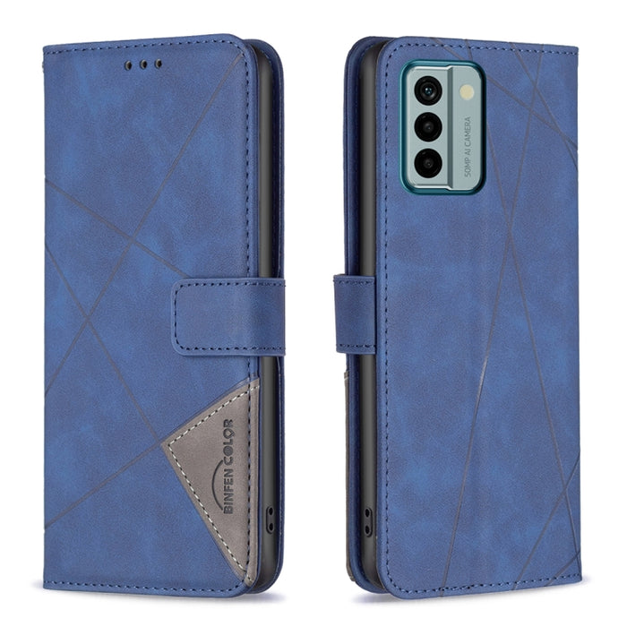 Caja de teléfono de cuero con textura de rombos con hebilla magnética, For OPPO Find X6 5G, For OPPO Find X6 Pro 5G, For Realme C55, For Xiaomi Redmi Note 12 4G Global, For Samsung Galaxy A24 4G, For Samsung Galaxy M14 5G, For Nokia G22