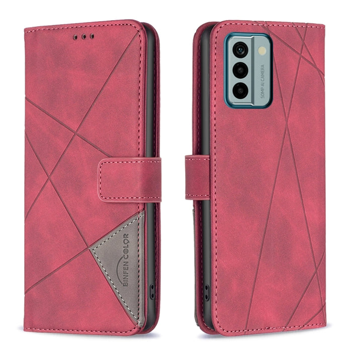 Caja de teléfono de cuero con textura de rombos con hebilla magnética, For OPPO Find X6 5G, For OPPO Find X6 Pro 5G, For Realme C55, For Xiaomi Redmi Note 12 4G Global, For Samsung Galaxy A24 4G, For Samsung Galaxy M14 5G, For Nokia G22