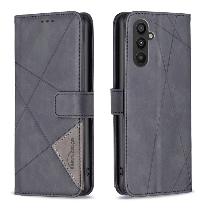 Caja de teléfono de cuero con textura de rombos con hebilla magnética, For OPPO Find X6 5G, For OPPO Find X6 Pro 5G, For Realme C55, For Xiaomi Redmi Note 12 4G Global, For Samsung Galaxy A24 4G, For Samsung Galaxy M14 5G, For Nokia G22