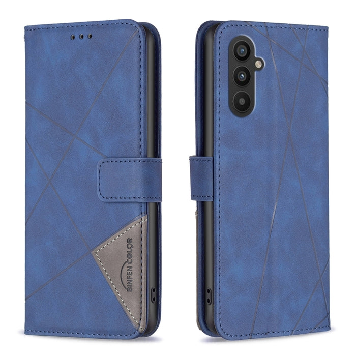 Caja de teléfono de cuero con textura de rombos con hebilla magnética, For OPPO Find X6 5G, For OPPO Find X6 Pro 5G, For Realme C55, For Xiaomi Redmi Note 12 4G Global, For Samsung Galaxy A24 4G, For Samsung Galaxy M14 5G, For Nokia G22
