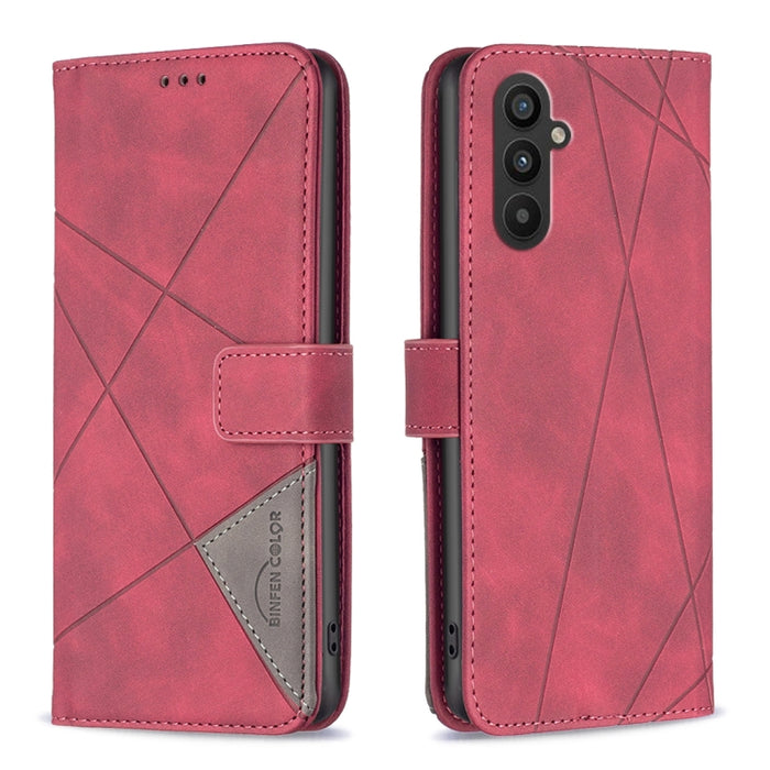 Caja de teléfono de cuero con textura de rombos con hebilla magnética, For OPPO Find X6 5G, For OPPO Find X6 Pro 5G, For Realme C55, For Xiaomi Redmi Note 12 4G Global, For Samsung Galaxy A24 4G, For Samsung Galaxy M14 5G, For Nokia G22