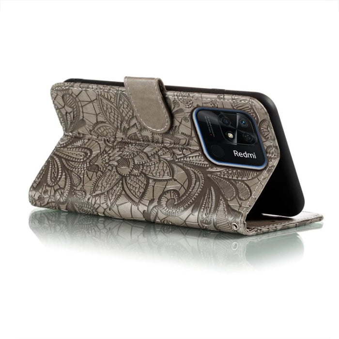 Funda de cuero para teléfono con tapa en relieve de flores de encaje, For Xiaomi Redmi 10C, For Xiaomi Redmi 12C, For Xiaomi Redmi A1, For Xiaomi Redmi K50 Ultra, For Xiaomi Redmi K60, For Xiaomi Redmi Note 12 5G Global, For Xiaomi Redmi Note 12 Pro   ...