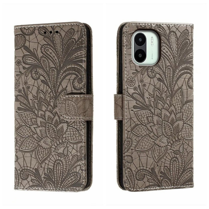 Funda de cuero para teléfono con tapa en relieve de flores de encaje, For Xiaomi Redmi 10C, For Xiaomi Redmi 12C, For Xiaomi Redmi A1, For Xiaomi Redmi K50 Ultra, For Xiaomi Redmi K60, For Xiaomi Redmi Note 12 5G Global, For Xiaomi Redmi Note 12 Pro   ...