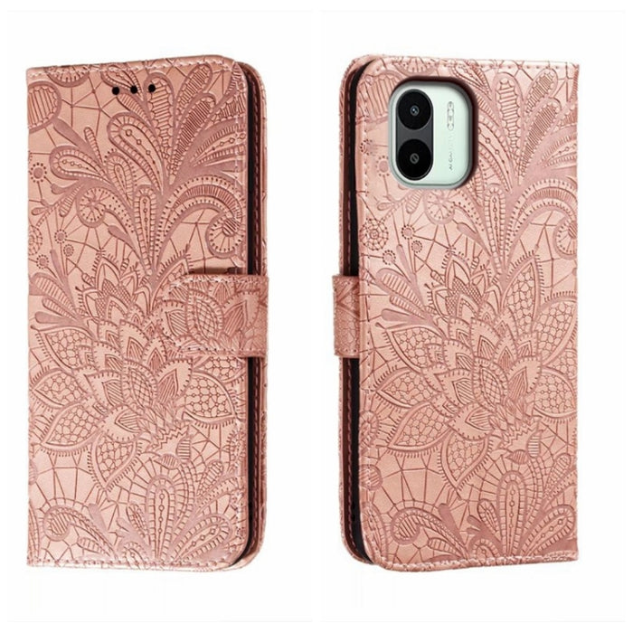Funda de cuero para teléfono con tapa en relieve de flores de encaje, For Xiaomi Redmi 10C, For Xiaomi Redmi 12C, For Xiaomi Redmi A1, For Xiaomi Redmi K50 Ultra, For Xiaomi Redmi K60, For Xiaomi Redmi Note 12 5G Global, For Xiaomi Redmi Note 12 Pro   ...