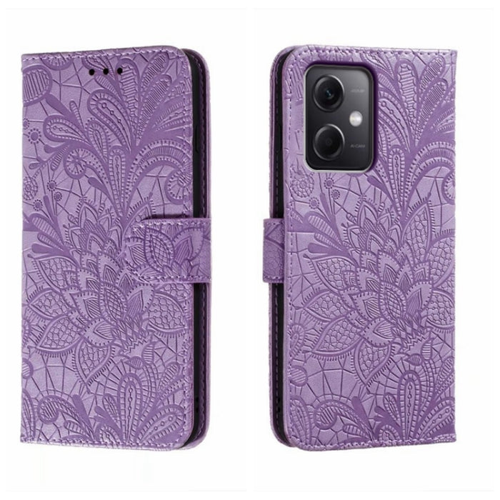 Funda de cuero para teléfono con tapa en relieve de flores de encaje, For Xiaomi Redmi 10C, For Xiaomi Redmi 12C, For Xiaomi Redmi A1, For Xiaomi Redmi K50 Ultra, For Xiaomi Redmi K60, For Xiaomi Redmi Note 12 5G Global, For Xiaomi Redmi Note 12 Pro   ...