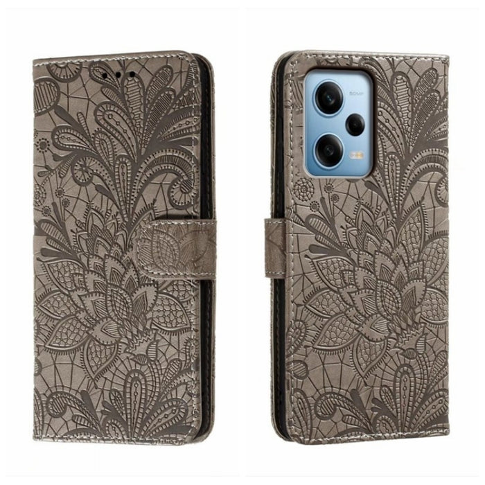 Funda de cuero para teléfono con tapa en relieve de flores de encaje, For Xiaomi Redmi 10C, For Xiaomi Redmi 12C, For Xiaomi Redmi A1, For Xiaomi Redmi K50 Ultra, For Xiaomi Redmi K60, For Xiaomi Redmi Note 12 5G Global, For Xiaomi Redmi Note 12 Pro   ...