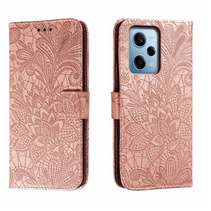 Funda de cuero para teléfono con tapa en relieve de flores de encaje, For Xiaomi Redmi 10C, For Xiaomi Redmi 12C, For Xiaomi Redmi A1, For Xiaomi Redmi K50 Ultra, For Xiaomi Redmi K60, For Xiaomi Redmi Note 12 5G Global, For Xiaomi Redmi Note 12 Pro   ...