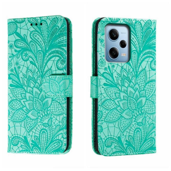 Funda de cuero para teléfono con tapa en relieve de flores de encaje, For Xiaomi Redmi 10C, For Xiaomi Redmi 12C, For Xiaomi Redmi A1, For Xiaomi Redmi K50 Ultra, For Xiaomi Redmi K60, For Xiaomi Redmi Note 12 5G Global, For Xiaomi Redmi Note 12 Pro   ...