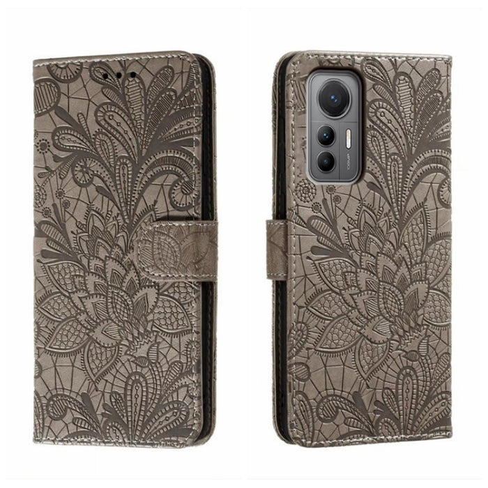 Funda de cuero para teléfono con tapa en relieve de flores de encaje, For Xiaomi Redmi 10C, For Xiaomi Redmi 12C, For Xiaomi Redmi A1, For Xiaomi Redmi K50 Ultra, For Xiaomi Redmi K60, For Xiaomi Redmi Note 12 5G Global, For Xiaomi Redmi Note 12 Pro   ...