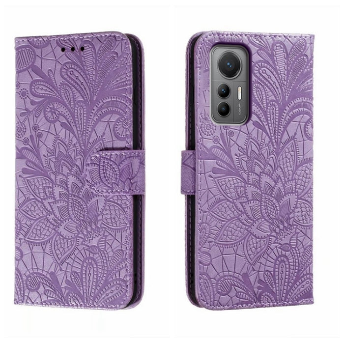 Funda de cuero para teléfono con tapa en relieve de flores de encaje, For Xiaomi Redmi 10C, For Xiaomi Redmi 12C, For Xiaomi Redmi A1, For Xiaomi Redmi K50 Ultra, For Xiaomi Redmi K60, For Xiaomi Redmi Note 12 5G Global, For Xiaomi Redmi Note 12 Pro   ...