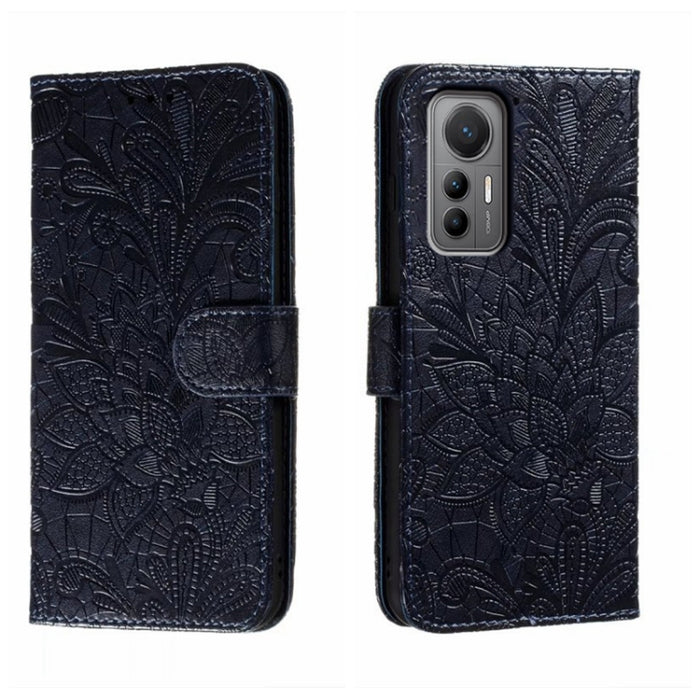 Funda de cuero para teléfono con tapa en relieve de flores de encaje, For Xiaomi Redmi 10C, For Xiaomi Redmi 12C, For Xiaomi Redmi A1, For Xiaomi Redmi K50 Ultra, For Xiaomi Redmi K60, For Xiaomi Redmi Note 12 5G Global, For Xiaomi Redmi Note 12 Pro   ...