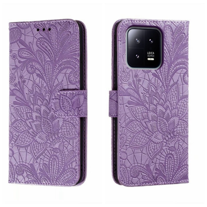 Funda de cuero para teléfono con tapa en relieve de flores de encaje, For Xiaomi Redmi 10C, For Xiaomi Redmi 12C, For Xiaomi Redmi A1, For Xiaomi Redmi K50 Ultra, For Xiaomi Redmi K60, For Xiaomi Redmi Note 12 5G Global, For Xiaomi Redmi Note 12 Pro   ...