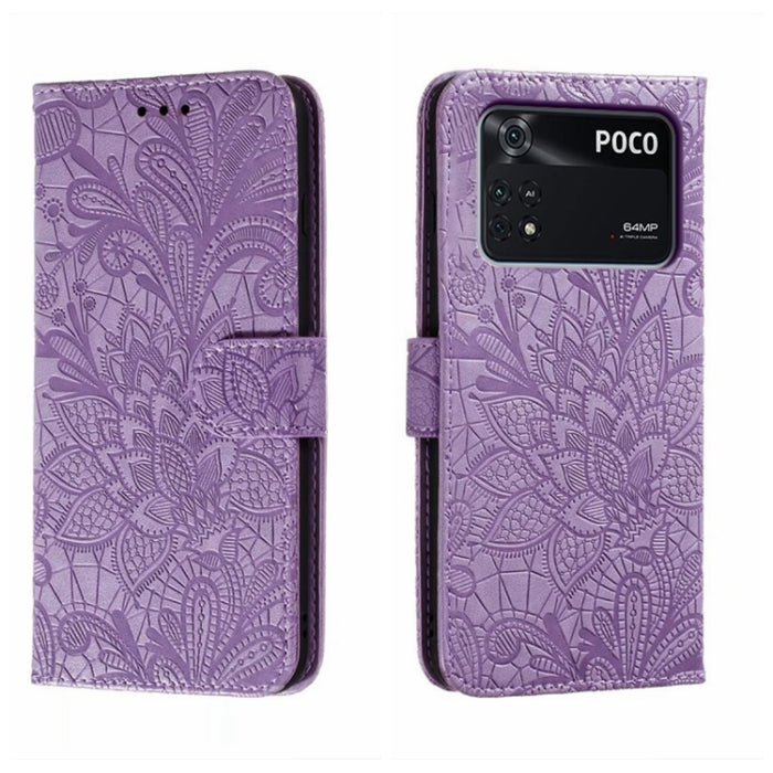 Funda de cuero para teléfono con tapa en relieve de flores de encaje, For Xiaomi Redmi 10C, For Xiaomi Redmi 12C, For Xiaomi Redmi A1, For Xiaomi Redmi K50 Ultra, For Xiaomi Redmi K60, For Xiaomi Redmi Note 12 5G Global, For Xiaomi Redmi Note 12 Pro   ...