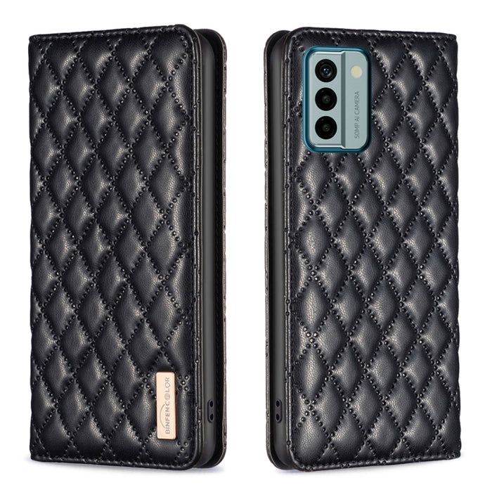 Estuche para teléfono con tapa de cuero magnético Diamond Lattice, For Xiaomi Redmi Note 12 4G Global, For Nokia G22, For Samsung Galaxy A24 4G, For Samsung Galaxy M14 5G