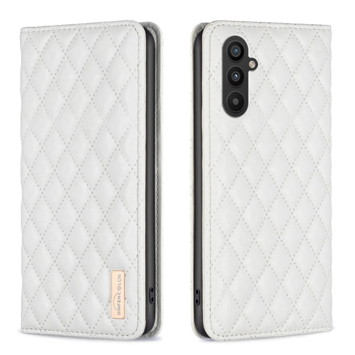 Estuche para teléfono con tapa de cuero magnético Diamond Lattice, For Xiaomi Redmi Note 12 4G Global, For Nokia G22, For Samsung Galaxy A24 4G, For Samsung Galaxy M14 5G