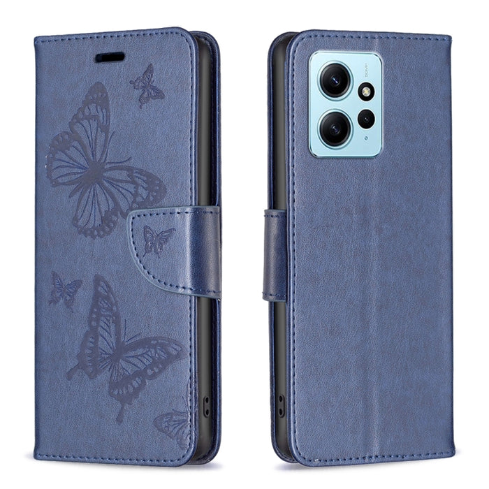 Estuche para teléfono de cuero con dos mariposas en relieve, For Xiaomi Redmi Note 12 4G Global, For Nokia G22, For Samsung Galaxy A24 4G, For Samsung Galaxy M14 5G