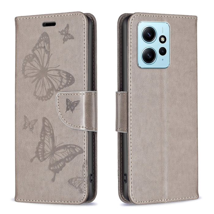 Estuche para teléfono de cuero con dos mariposas en relieve, For Xiaomi Redmi Note 12 4G Global, For Nokia G22, For Samsung Galaxy A24 4G, For Samsung Galaxy M14 5G