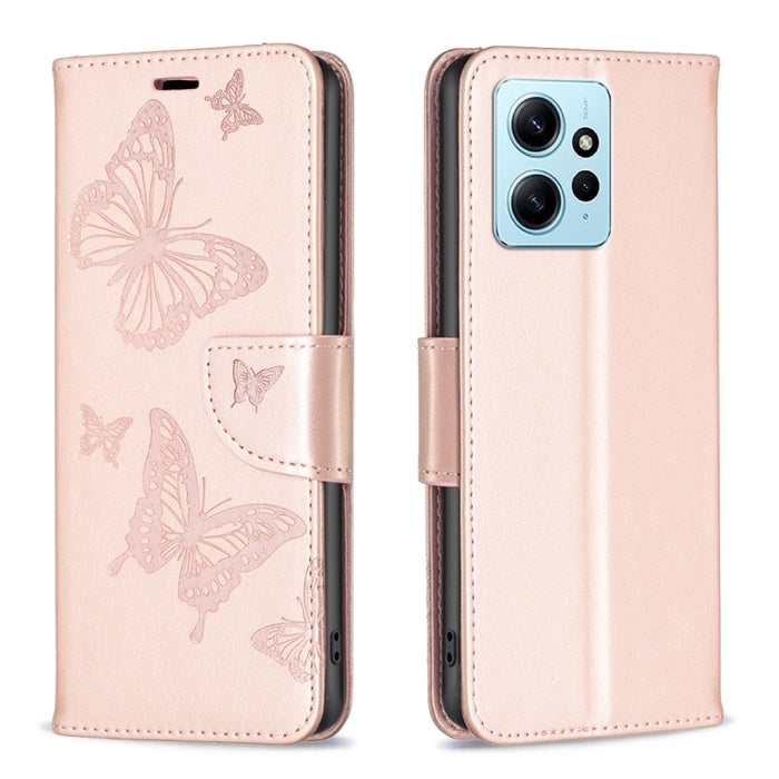 Estuche para teléfono de cuero con dos mariposas en relieve, For Xiaomi Redmi Note 12 4G Global, For Nokia G22, For Samsung Galaxy A24 4G, For Samsung Galaxy M14 5G