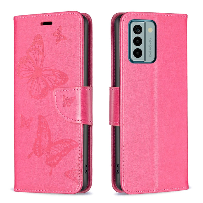 Estuche para teléfono de cuero con dos mariposas en relieve, For Xiaomi Redmi Note 12 4G Global, For Nokia G22, For Samsung Galaxy A24 4G, For Samsung Galaxy M14 5G