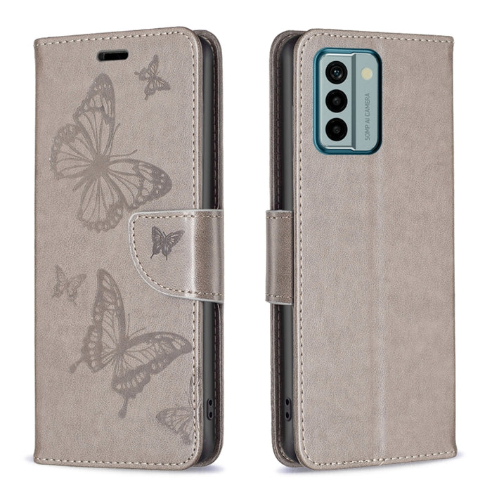 Estuche para teléfono de cuero con dos mariposas en relieve, For Xiaomi Redmi Note 12 4G Global, For Nokia G22, For Samsung Galaxy A24 4G, For Samsung Galaxy M14 5G
