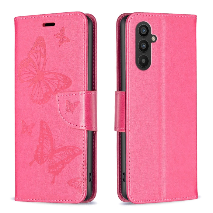 Estuche para teléfono de cuero con dos mariposas en relieve, For Xiaomi Redmi Note 12 4G Global, For Nokia G22, For Samsung Galaxy A24 4G, For Samsung Galaxy M14 5G