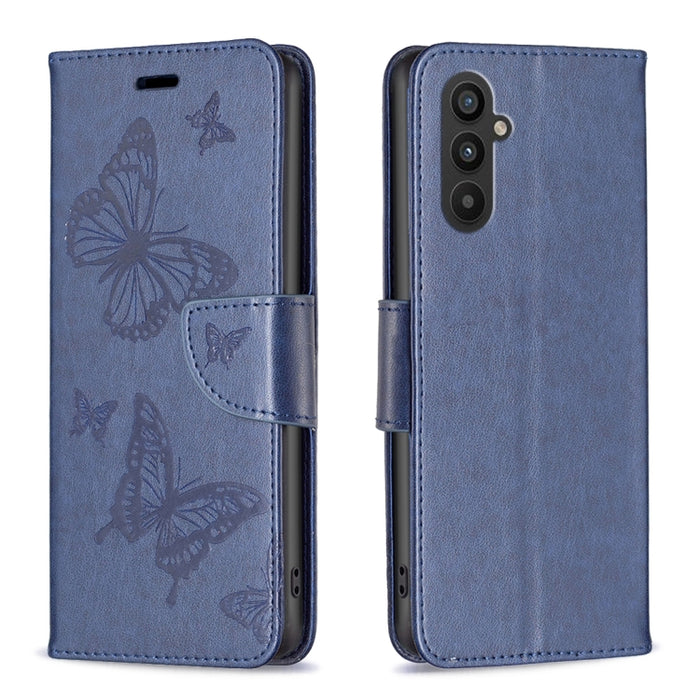 Estuche para teléfono de cuero con dos mariposas en relieve, For Xiaomi Redmi Note 12 4G Global, For Nokia G22, For Samsung Galaxy A24 4G, For Samsung Galaxy M14 5G