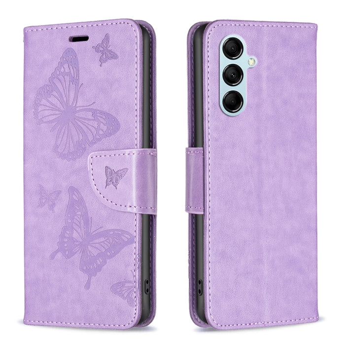 Estuche para teléfono de cuero con dos mariposas en relieve, For Xiaomi Redmi Note 12 4G Global, For Nokia G22, For Samsung Galaxy A24 4G, For Samsung Galaxy M14 5G