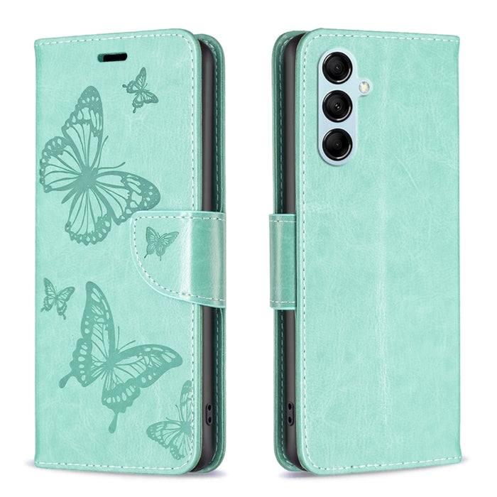 Estuche para teléfono de cuero con dos mariposas en relieve, For Xiaomi Redmi Note 12 4G Global, For Nokia G22, For Samsung Galaxy A24 4G, For Samsung Galaxy M14 5G