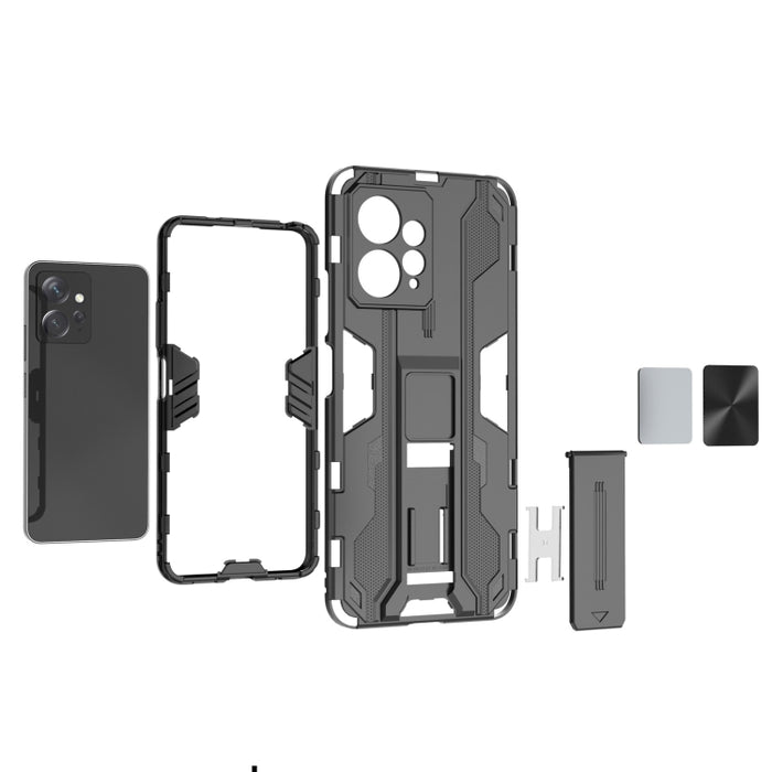 Supersonic PC + TPU Funda para teléfono a prueba de golpes con soporte, For Xiaomi Redmi Note 12 4G