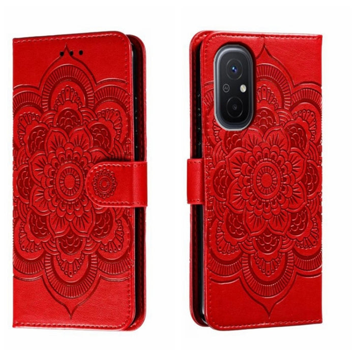 Estuche de cuero para teléfono con patrón de estampado Sun Mandala, For Xiaomi Redmi 10C, For Xiaomi Redmi 12C, For Xiaomi Redmi A1, For Xiaomi Redmi K50 Ultra, For Xiaomi Redmi K60, For Xiaomi Redmi Note 12 5G Global                                   ...