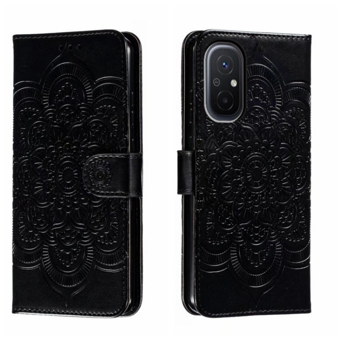 Estuche de cuero para teléfono con patrón de estampado Sun Mandala, For Xiaomi Redmi 10C, For Xiaomi Redmi 12C, For Xiaomi Redmi A1, For Xiaomi Redmi K50 Ultra, For Xiaomi Redmi K60, For Xiaomi Redmi Note 12 5G Global                                   ...