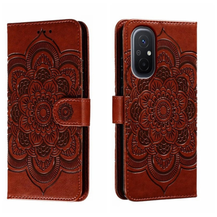 Estuche de cuero para teléfono con patrón de estampado Sun Mandala, For Xiaomi Redmi 10C, For Xiaomi Redmi 12C, For Xiaomi Redmi A1, For Xiaomi Redmi K50 Ultra, For Xiaomi Redmi K60, For Xiaomi Redmi Note 12 5G Global                                   ...