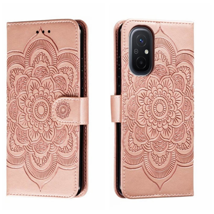 Estuche de cuero para teléfono con patrón de estampado Sun Mandala, For Xiaomi Redmi 10C, For Xiaomi Redmi 12C, For Xiaomi Redmi A1, For Xiaomi Redmi K50 Ultra, For Xiaomi Redmi K60, For Xiaomi Redmi Note 12 5G Global                                   ...