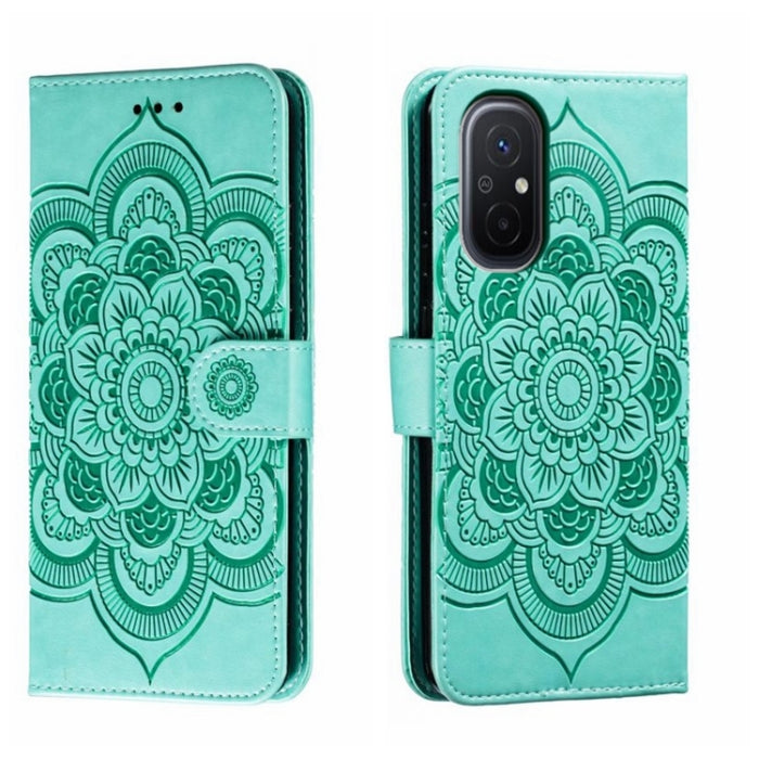 Estuche de cuero para teléfono con patrón de estampado Sun Mandala, For Xiaomi Redmi 10C, For Xiaomi Redmi 12C, For Xiaomi Redmi A1, For Xiaomi Redmi K50 Ultra, For Xiaomi Redmi K60, For Xiaomi Redmi Note 12 5G Global                                   ...