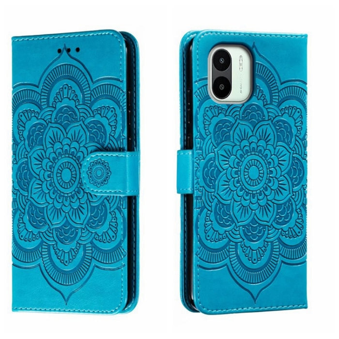 Estuche de cuero para teléfono con patrón de estampado Sun Mandala, For Xiaomi Redmi 10C, For Xiaomi Redmi 12C, For Xiaomi Redmi A1, For Xiaomi Redmi K50 Ultra, For Xiaomi Redmi K60, For Xiaomi Redmi Note 12 5G Global                                   ...