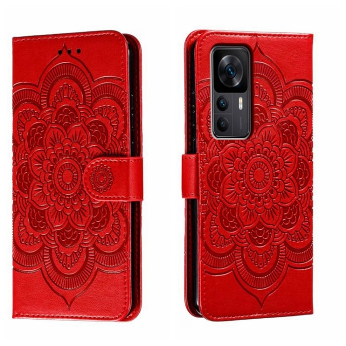 Estuche de cuero para teléfono con patrón de estampado Sun Mandala, For Xiaomi Redmi 10C, For Xiaomi Redmi 12C, For Xiaomi Redmi A1, For Xiaomi Redmi K50 Ultra, For Xiaomi Redmi K60, For Xiaomi Redmi Note 12 5G Global                                   ...