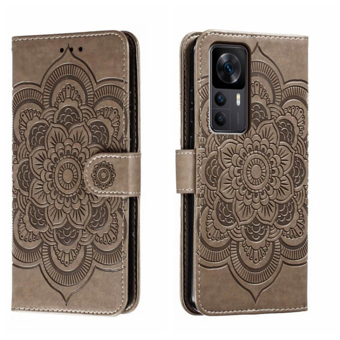 Estuche de cuero para teléfono con patrón de estampado Sun Mandala, For Xiaomi Redmi 10C, For Xiaomi Redmi 12C, For Xiaomi Redmi A1, For Xiaomi Redmi K50 Ultra, For Xiaomi Redmi K60, For Xiaomi Redmi Note 12 5G Global                                   ...