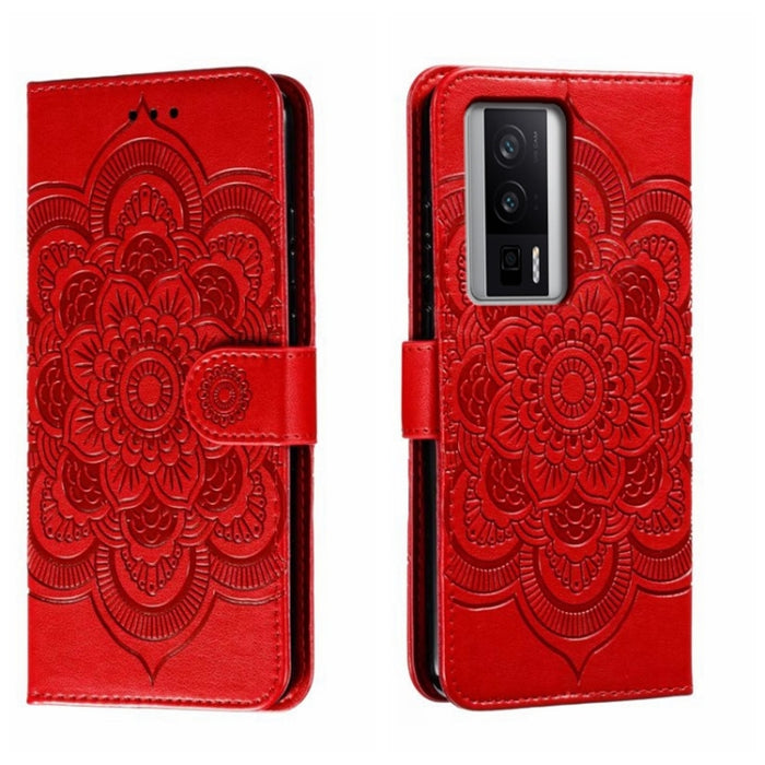 Estuche de cuero para teléfono con patrón de estampado Sun Mandala, For Xiaomi Redmi 10C, For Xiaomi Redmi 12C, For Xiaomi Redmi A1, For Xiaomi Redmi K50 Ultra, For Xiaomi Redmi K60, For Xiaomi Redmi Note 12 5G Global                                   ...