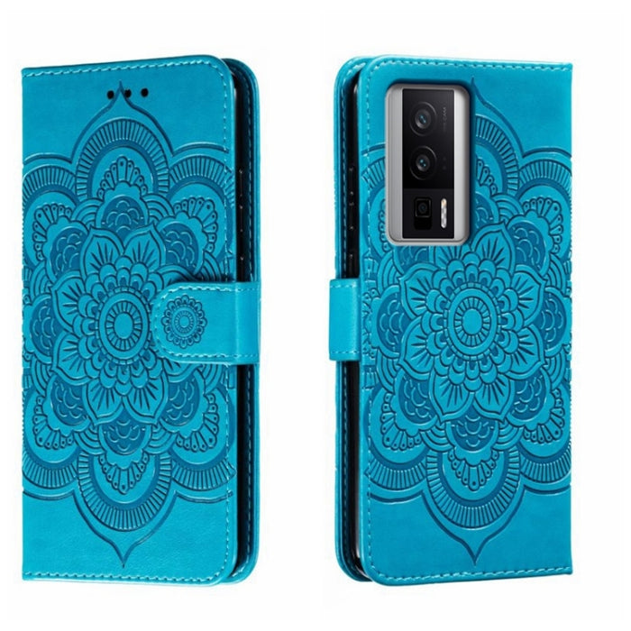 Estuche de cuero para teléfono con patrón de estampado Sun Mandala, For Xiaomi Redmi 10C, For Xiaomi Redmi 12C, For Xiaomi Redmi A1, For Xiaomi Redmi K50 Ultra, For Xiaomi Redmi K60, For Xiaomi Redmi Note 12 5G Global                                   ...