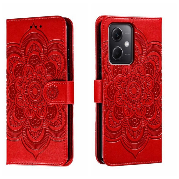 Estuche de cuero para teléfono con patrón de estampado Sun Mandala, For Xiaomi Redmi 10C, For Xiaomi Redmi 12C, For Xiaomi Redmi A1, For Xiaomi Redmi K50 Ultra, For Xiaomi Redmi K60, For Xiaomi Redmi Note 12 5G Global                                   ...