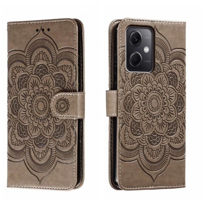 Estuche de cuero para teléfono con patrón de estampado Sun Mandala, For Xiaomi Redmi 10C, For Xiaomi Redmi 12C, For Xiaomi Redmi A1, For Xiaomi Redmi K50 Ultra, For Xiaomi Redmi K60, For Xiaomi Redmi Note 12 5G Global                                   ...