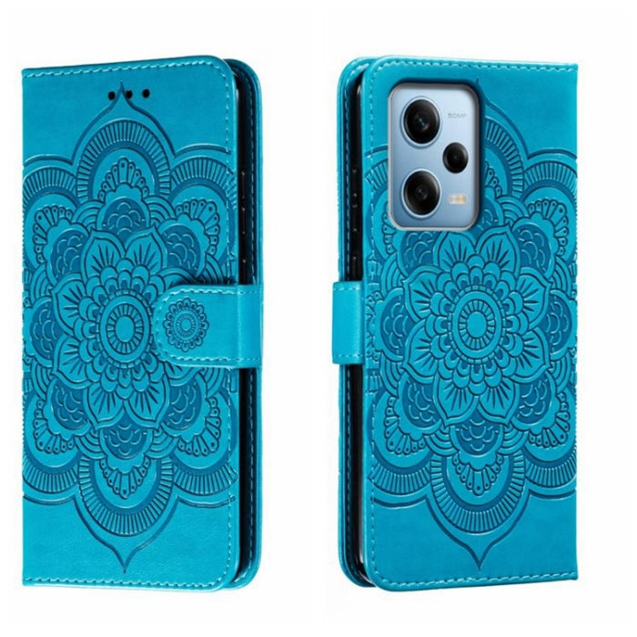 Estuche de cuero para teléfono con patrón de estampado Sun Mandala, For Xiaomi Redmi 10C, For Xiaomi Redmi 12C, For Xiaomi Redmi A1, For Xiaomi Redmi K50 Ultra, For Xiaomi Redmi K60, For Xiaomi Redmi Note 12 5G Global                                   ...